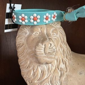 Lele Sadoughi embellished solid elastic bracelet; turquoise band;NWT